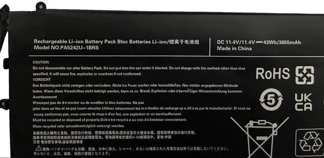 Alt view image 2 of 4 - HBFVG PA5242U-1BRS PA5242U Laptop Battery Replacement for Toshiba Satellite Radius 12 P20W P20W-C-10H P25W-C2300-4K Series(11.4V 43Wh)