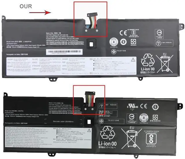 Alt view image 7 of 7 - Hubei L18C4PH0 L18M4PH0 5B10T11585 5B10W67374 5B10T11586 5B10W67180 Laptop Battery Replacement for Lenovo Ideapad Yoga C940-14IIL Series(7.68V 60Wh 7820mAh)
