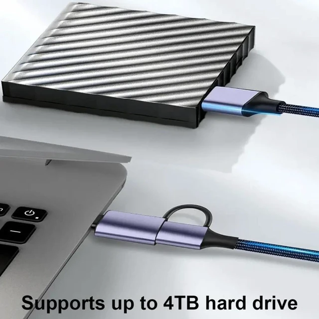 Alt view image 3 of 7 - 3.3ft/1M USB A/USB C Male to Micro B Cable 5Gbps Data Transfer Cord Nylon Braided External Hard Drive Cable with Gold-Plated Connectors and Dual Shielding for Computer Laptop Camera 1 Pack