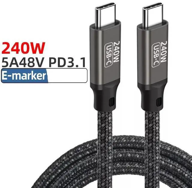 Main image of USB C to USB C Cable 240W 3.3ft / 1M, Type C Charging Cable, USB C 240W Fast Charging Cord Nylon Braided Type-C Cable Compatible with Mac-Book Pro, iPad Pro, Air 4th, Ga-laxy S21, Pixel, and More