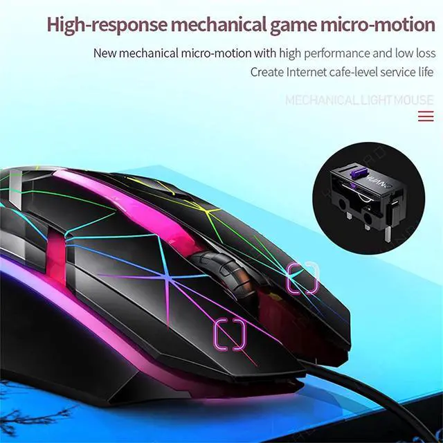 Alt view image 3 of 7 - USB Wired Gaming Mouse, Colorful Ergonomic USB Optical Mouse, 1200DPI Gaming Mice for Laptop PC Computer Games & Work, Star Luminous Version