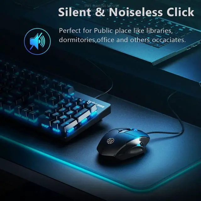 Alt view image 5 of 7 - USB Computer Mouse Wired, Silent Click Corded Mouse 3-Button 1200dpi Wired Optical Mouse, Office and Home Mice, Ergonomic Shape for Windows Computers, Macs, Desktops and Laptops