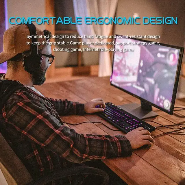 Alt view image 6 of 7 - Gaming Mouse Wired, 13 Programmable Buttons (8+5 Side Buttons), RGB Backlit, Marco, 10000 DPI Adjustable, Comfortable Grip Ergonomic Optical Gaming Mice with Tunable Weights, Black