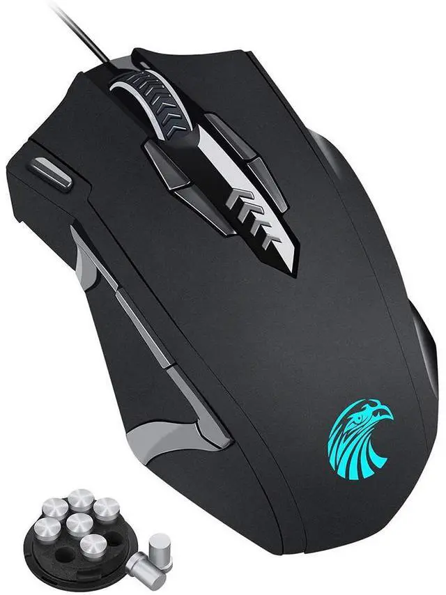 Main image of Gaming Mouse Wired, 13 Programmable Buttons (8+5 Side Buttons), RGB Backlit, Marco, 10000 DPI Adjustable, Comfortable Grip Ergonomic Optical Gaming Mice with Tunable Weights, Black