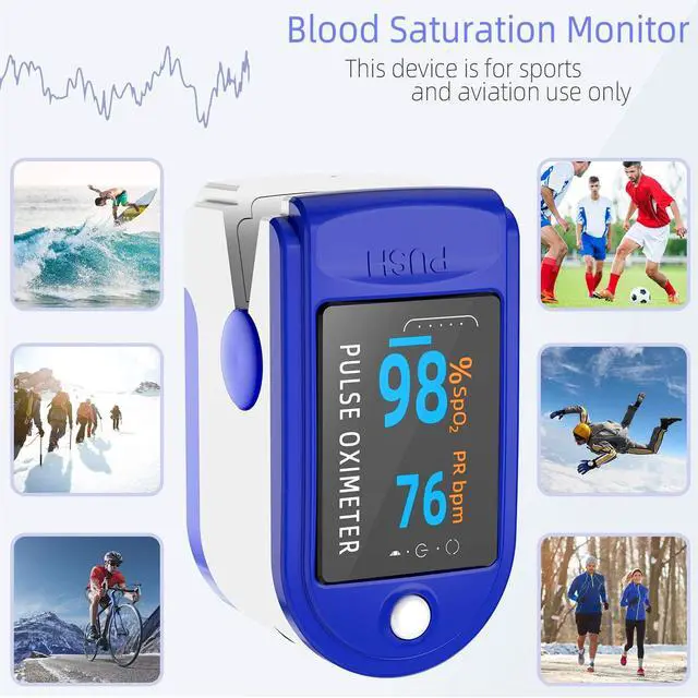 Alt view image 7 of 7 - Pulse Oximeter Fingertip, Blood Oxygen Saturation Monitor Fingertip, Portable Blood Oxygen Meter Finger Oximeter Finger with Pulse, O2 Monitor Finger for Oxygen