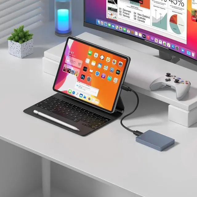 Alt view image 6 of 7 - Hitoor Micro B to USB C Cable, 3.3ft. / 1M Type C External Hard Drive Cord USB 3.1 Gen1 Fast Data Transfer 5Gbps Camera Replacement Cable Compatible for Seagate, Toshiba, WD, Portable HDD -2 Pack