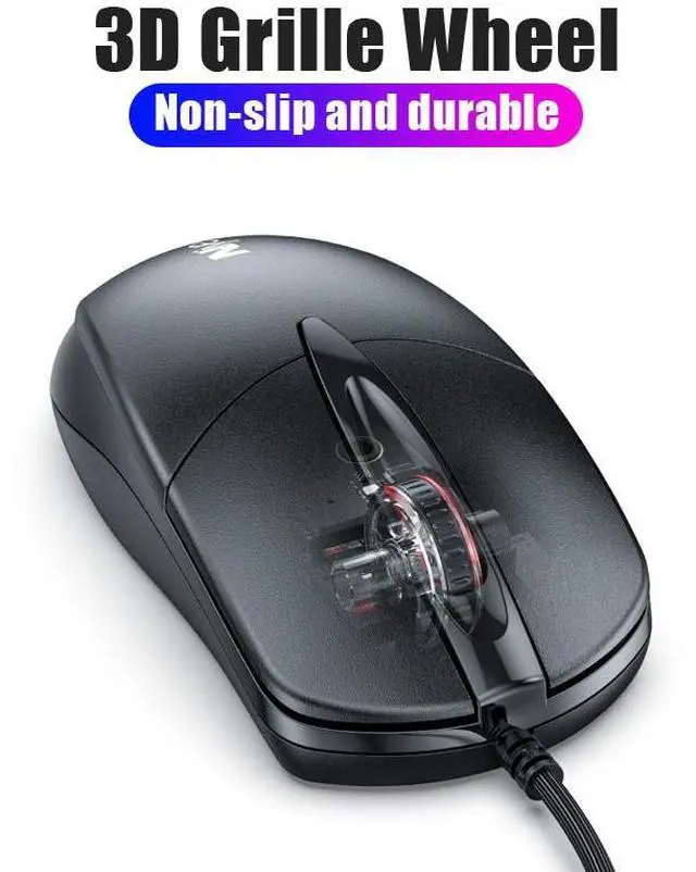Alt view image 2 of 7 - Wired Mouse Gamer Computer Office Gaming Silent USB Mouses 1000 DPI Mice Ergonomic For Macbook Laptop PC Non Slip Mouse Gamer (Color: Black)