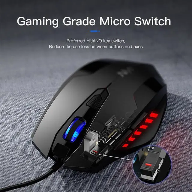 Alt view image 3 of 7 - Ergonomic Gaming Mouse 2400DPI Wired Optical Maus for Computer PC Laptop Accessories Not Bluetooth Mouses Gamer 6 Keys Mice (Black)