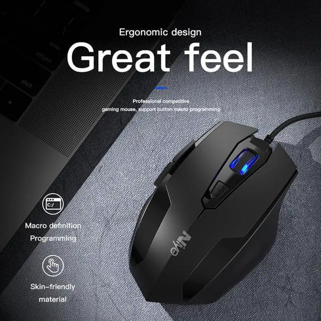 Alt view image 2 of 7 - Ergonomic Gaming Mouse 2400DPI Wired Optical Maus for Computer PC Laptop Accessories Not Bluetooth Mouses Gamer 6 Keys Mice (Black)