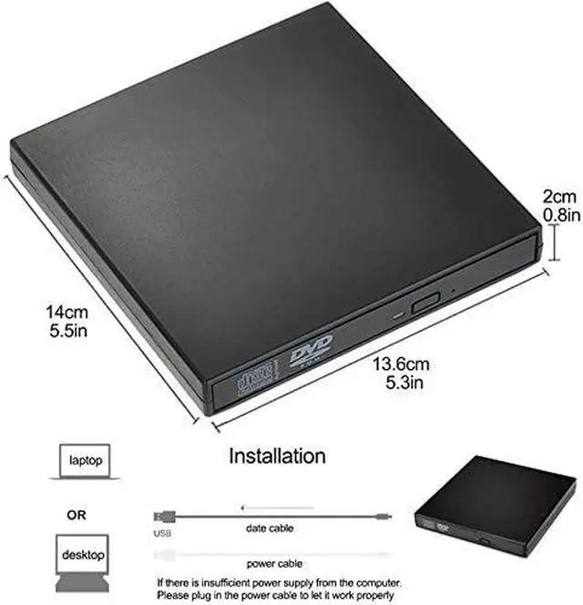 Alt view image 7 of 7 - External CD Drive USB2.0, USB Slim Portable CD-RW DVD-R Combo Burner Player for Laptop, Mac, PC Desktop Computer and Play for Windows 2000 / XP / Vista / Windows 7 Black