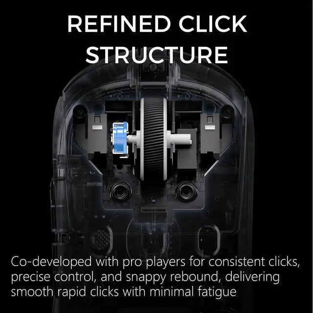 Alt view image 5 of 7 - MCHOSE A7 V2 Ultra+ Wireless Gaming Mouse, Megnetic Charging Dock,Tri-Mode Connection, 59 Grams, PAW3950 TI 42K DPI Sensor, Wired/Wireless Dual 8K Polling - Black