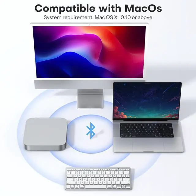 Alt view image 9 of 14 - Wireless Keyboard for Mac, Keyboard for Mac, Stable Bluetooth & Ultra-Slim Portable, Ergonomic Design, Compatible with MacBook Pro/Air/iMac, Silverwhite