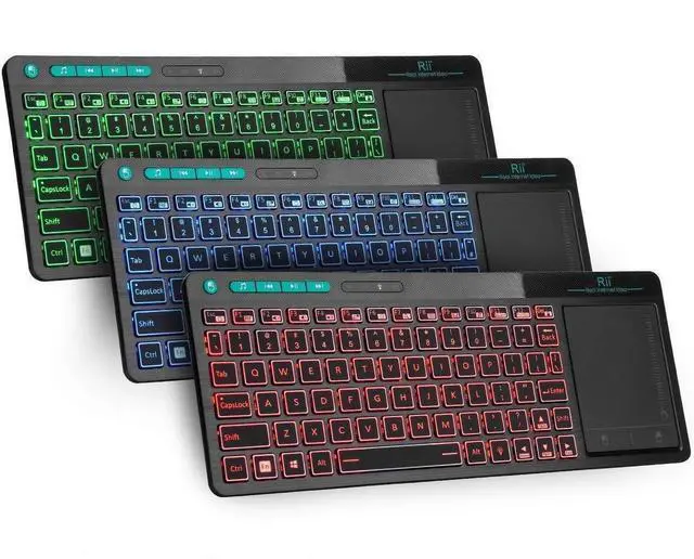 Alt view image 8 of 14 - K18 Plus Wireless 3-LED Color Backlit Multimedia Keyboard with Multi-Touch Big Size Trackpad,Rechargable Keyboard for Android TV Box,PC,Smart TV,Xbox,Raspberry Pi, HTPC IPTV,Windows, MacOS