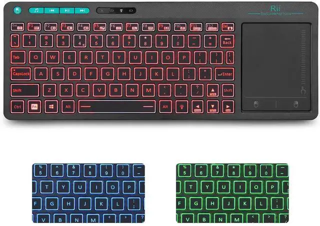 Alt view image 10 of 14 - K18 Plus Wireless 3-LED Color Backlit Multimedia Keyboard with Multi-Touch Big Size Trackpad,Rechargable Keyboard for Android TV Box,PC,Smart TV,Xbox,Raspberry Pi, HTPC IPTV,Windows, MacOS