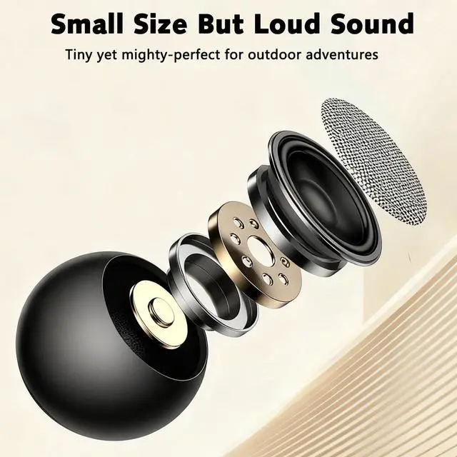 Alt view image 9 of 14 - Portable Mini Bluetooth Speaker, Small Wireless Speaker Bluetooth 5.3 with Stereo Sound, Deep Bass, TWS Pairing, IP7 Waterproof, 8 Hours of Playtime, for Home/Outdoor/Party/Travel/Gift Ideas