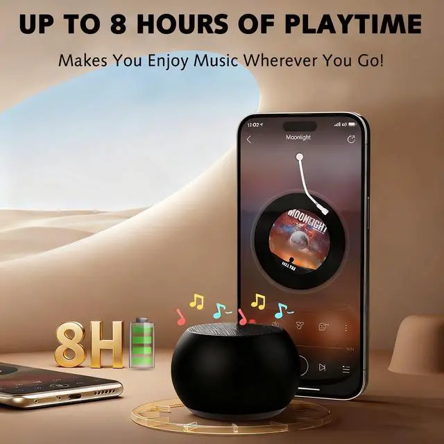 Alt view image 11 of 14 - Portable Mini Bluetooth Speaker, Small Wireless Speaker Bluetooth 5.3 with Stereo Sound, Deep Bass, TWS Pairing, IP7 Waterproof, 8 Hours of Playtime, for Home/Outdoor/Party/Travel/Gift Ideas