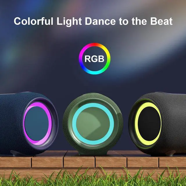 Alt view image 11 of 14 - Portable Bluetooth Speakers Loud 40W Peak Stereo Sound, Passive Radiators-Deep Bass, All Day Playtime, Adjustable Strap, BT5.3, IPX5 Wireless Speaker RGB Lights for Indoor Outdoor