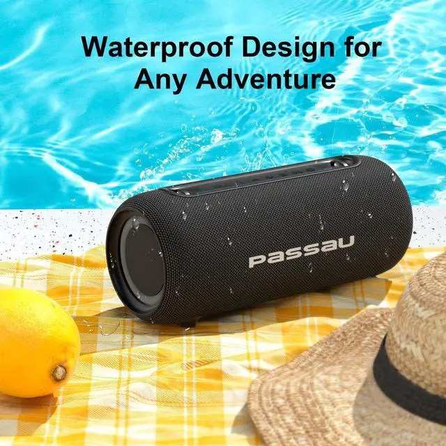 Alt view image 14 of 14 - Portable Bluetooth Speakers Loud 40W Peak Stereo Sound, Passive Radiators-Deep Bass, All Day Playtime, Adjustable Strap, BT5.3, IPX5 Wireless Speaker RGB Lights for Indoor Outdoor