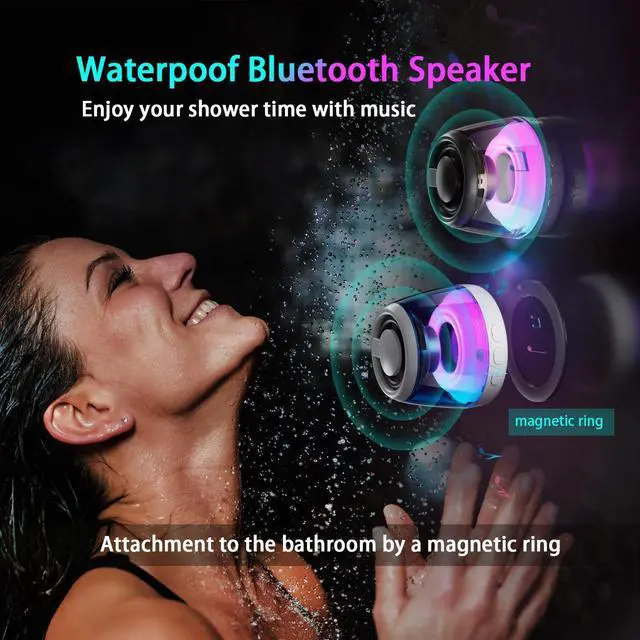 Alt view image 10 of 14 - Magnetic Bluetooth Speaker,Wireless Induction Bluetooth Speaker,Mini Portable Cell Phone Stand for iPhone, Lanyard & RGB Night Light,or Home,Outdoors,Pool,Gift (Black-1PCS)