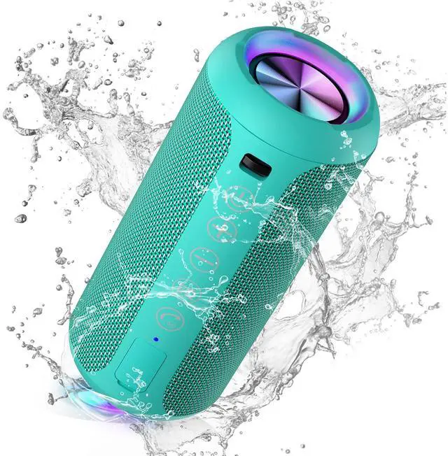 Alt view image 15 of 20 - Portable Bluetooth Speakers, IPX7 Waterproof Wireless Speaker with 24W Loud Stereo Sound, Outdoor Speaker with Bluetooth 5.3, Deep Bass, RGB Lights, Dual Pairing, 30H Playtime for Home