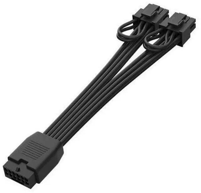 Alt view image 12 of 12 - Vszerda 12VHPWR Cable Extension, 16 Pin(12+4) Female to Dual PCIe 8 Pin(6+2) Male GPU, PSU Conversion Cable for Power Supply 6.8 in(17cm)
