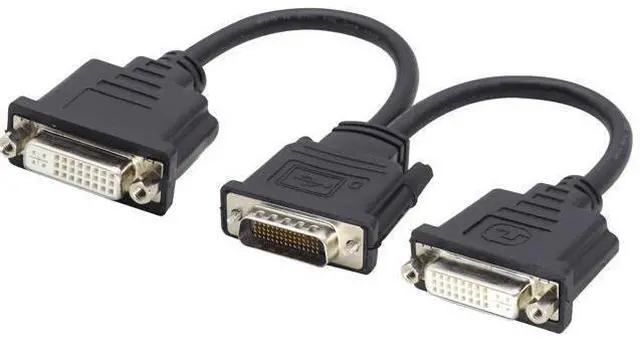 Alt view image 9 of 14 - Vszerda DMS-59 to DVI Splitter Cable Connector for Dual Monitor Setups or as a DVI Adapter Y Cord Dongle-10inch