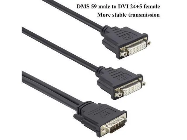 Alt view image 13 of 14 - Vszerda DMS-59 to DVI Splitter Cable Connector for Dual Monitor Setups or as a DVI Adapter Y Cord Dongle-10inch