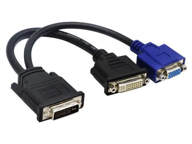 Alt view image 8 of 14 - Vszerda 10 in/30cm Wyse DVI Splitter Cable - DVI-I to VGA - M/F - Comparable to Wyse Y-Cable
