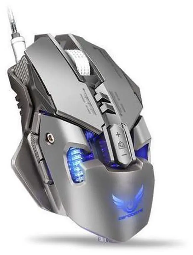 Alt view image 9 of 14 - ZERODATE Mechanical Macros Define the Game Mouse,7 Programmable Keys, Cool LED Variable Light Effect, 12-Level Adjustable DPI, Comfortable Grip Ergonomic Optical PC Computer Gaming Mice (Grey)