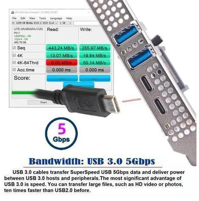 Alt view image 9 of 14 - Vszerda USB3.1 Gen1 5Gbps Dual Type-A & Type-C USB-C Female to PCI-E Card Adapter USB PCI-E Express 1x uPD720201 with Low Profile Bracket