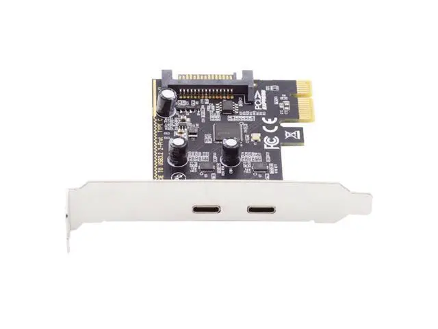 Alt view image 8 of 14 - Vszerda USB PCI-E Express 1x Card USB3.1 Gen1 5Gbps Dual Type-C USB-C Female to PCI-E Adapter ASM1042 with Low Profile Bracket