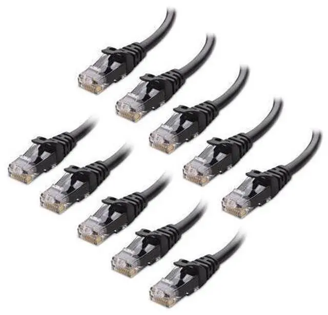 Alt view image 6 of 10 - Cable Matters 10Gbps 10-Pack Snagless Cat 6 Ethernet Cable 14 ft (Cat 6 Cable, Cat6 Cable, Internet Cable, Network Cable) in Black