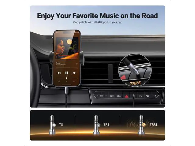 Alt view image 9 of 14 - UGREEN Aux to USB C, Aux Cord for Car Type C to 3.5mm Audio Jack Cable 3.3FT TRRS Headphone Stereo Adapter Mic HiFi Compatible with iPhone 17 16 15 Pro Max/16 15 Plus, Galaxy S25 Ultra Pixel 10 iPad