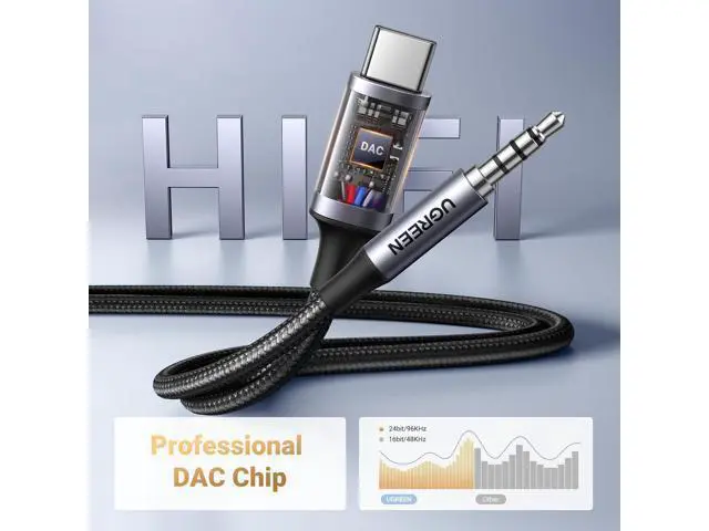 Alt view image 12 of 14 - UGREEN Aux to USB C, Aux Cord for Car Type C to 3.5mm Audio Jack Cable 3.3FT TRRS Headphone Stereo Adapter Mic HiFi Compatible with iPhone 17 16 15 Pro Max/16 15 Plus, Galaxy S25 Ultra Pixel 10 iPad