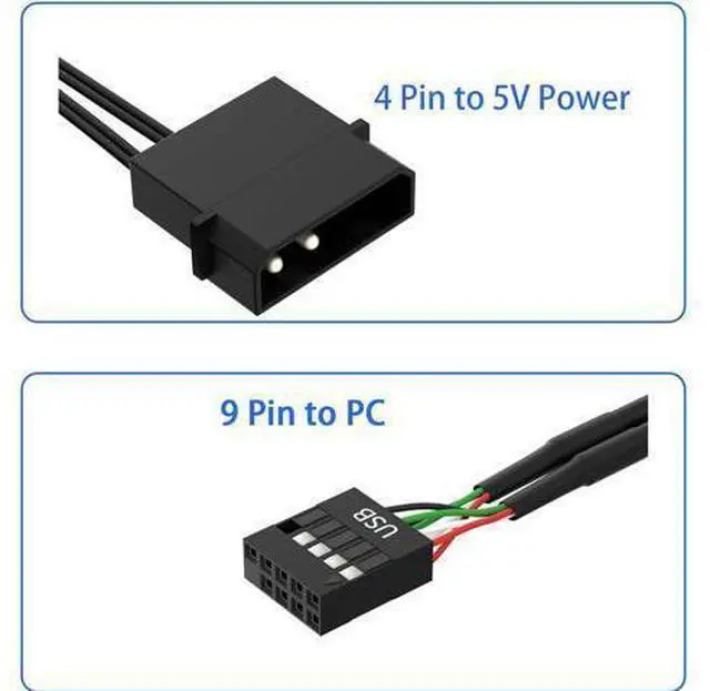 Alt view image 11 of 12 - Vszerda 9 Pin USB 2.0 to 4X 9 Pin Extension Splitter, USB 2.0 Header Splitter, Internal USB Hub USB 2.0 Splitter