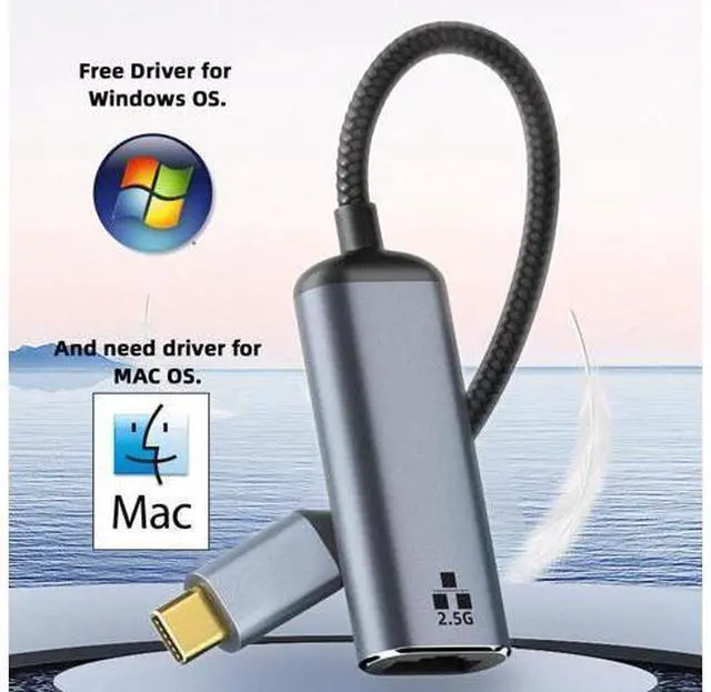 Alt view image 13 of 14 - Vszerda 2.5Gbps 2500Mbps to USB 3.1 Type-C GBE USB-C Gigabit 1000Mbps Ethernet Network LAN Cable Adapter for Desktop Motherboard