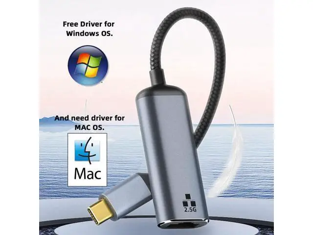 Alt view image 12 of 14 - Vszerda USB 3.1USB-C Type-C Male to 2500Mbps 2.5Gbps GBE Gigabit Ethernet Network LAN Cable Adapter for Laptop