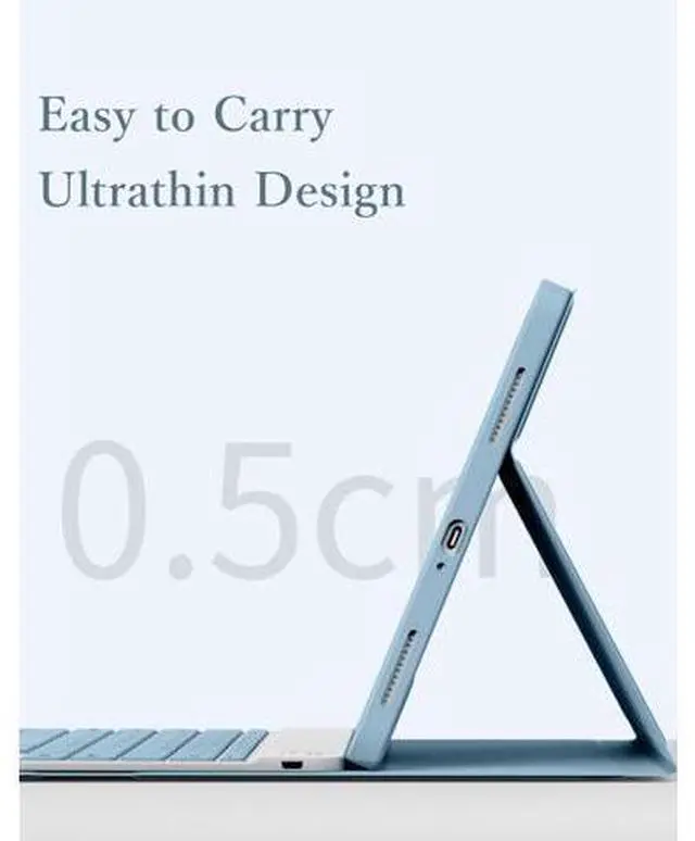 Alt view image 9 of 10 - kaitesi Keyboard Case Mouse for iPad Pro 11 inch M4 Case with Keyboard and Mouse, Magnetically Detachable Color Keyboard Case for iPad Pro 11" M4,Misty Blue