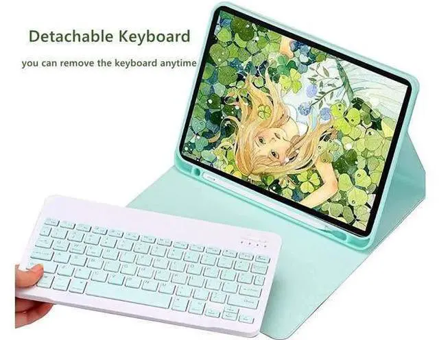 Alt view image 9 of 10 - iPad 10.2 Keyboard Case with Mouse, Case for iPad 9th Gen 2021/8th 2020/7th 2019/iPad Air 3/iPad Pro 10.5 with Keyboard and Mouse, Detachable Magnetic Keyboard Cover with Pencil Holder (Yellow)