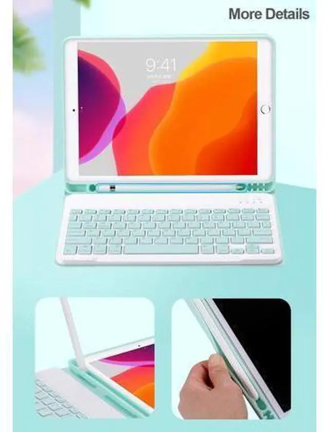 Alt view image 10 of 10 - iPad 10.2 Keyboard Case with Mouse, Case for iPad 9th Gen 2021/8th 2020/7th 2019/iPad Air 3/iPad Pro 10.5 with Keyboard and Mouse, Detachable Magnetic Keyboard Cover with Pencil Holder (Yellow)