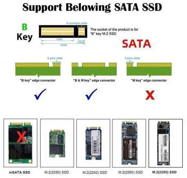 Alt view image 11 of 14 - Vszerda B-Key 22x30mm to 22x42mm Male to Female Extension Adapter for 2230 SSD Wireless Card