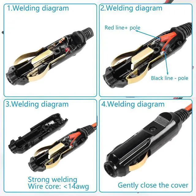 Alt view image 12 of 14 - 2PCS 20A Cigarette Lighter Male Plug,12V/24V Full Copper Aux Socket Plug Cigarette Lighter Plug Replacement With Red LED