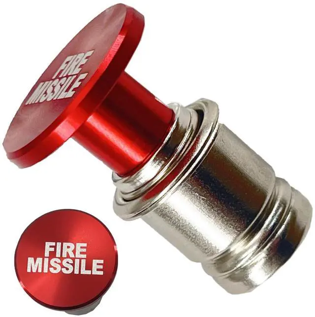 Alt view image 13 of 14 - Fire Missile Button Cigarette Lighter Cover,Car Cigarette Lighter Replacement, Universal Design Fits Most Vehicles with Standard 12 Volt Power Source (Fire Missiles)