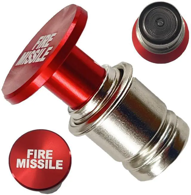Alt view image 8 of 14 - Fire Missile Button Cigarette Lighter Cover,Car Cigarette Lighter Replacement, Universal Design Fits Most Vehicles with Standard 12 Volt Power Source (Fire Missiles)
