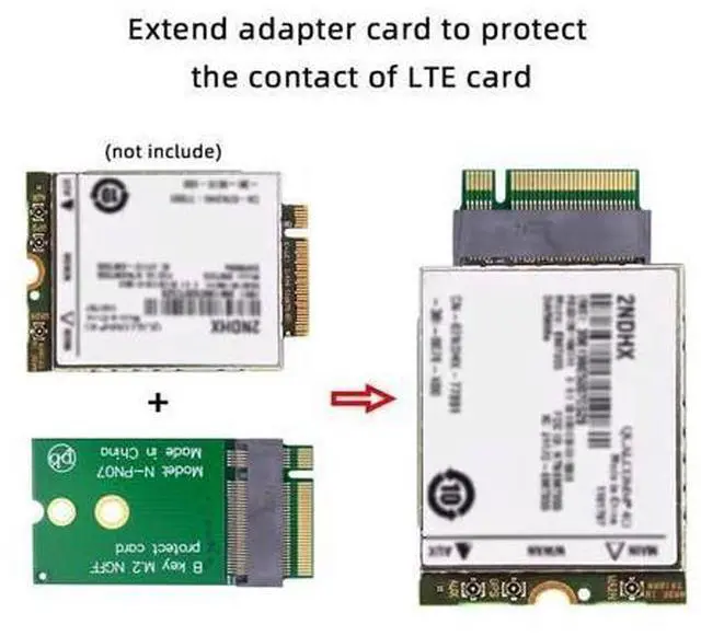 Alt view image 14 of 14 - Vszerda B-Key 22x30mm to 22x42mm Male to Female Extension Adapter for 2230 SSD Wireless Card