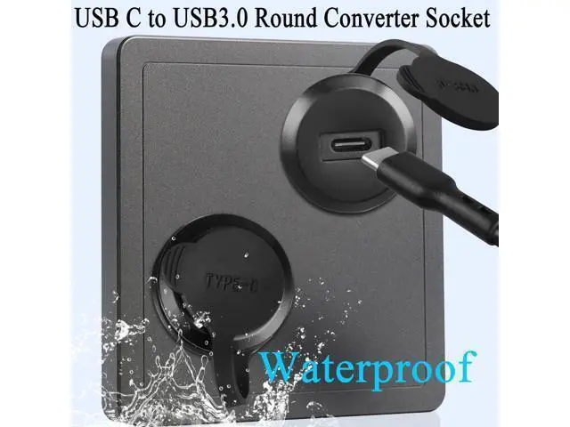 Alt view image 11 of 14 - Vszerda USB C to USB 3.0 Embedded Threaded Fixed Adapter 5Gbps USB C Female to USB 3.0 Female Panel Mount Round Connector with Waterproof Dust Cap