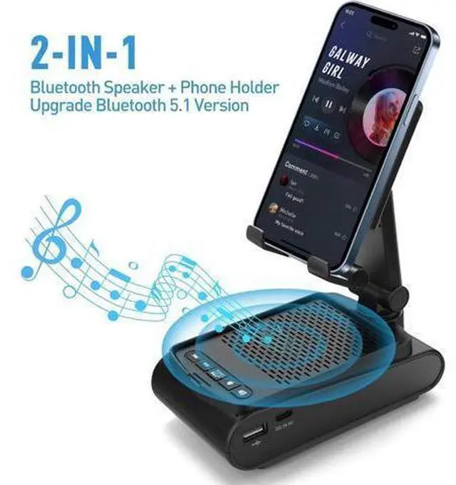 Alt view image 10 of 14 - Birthday Gifts for Men, Cell Phone Stand with Wireless Bluetooth Speaker, Gifts for Dad Him Husband Boyfriend, Cool Gadgets for Men, Unique Gifts