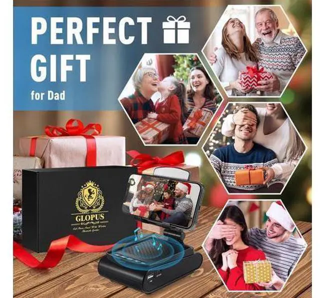 Alt view image 9 of 14 - Birthday Gifts for Men, Cell Phone Stand with Wireless Bluetooth Speaker, Gifts for Dad Him Husband Boyfriend, Cool Gadgets for Men, Unique Gifts