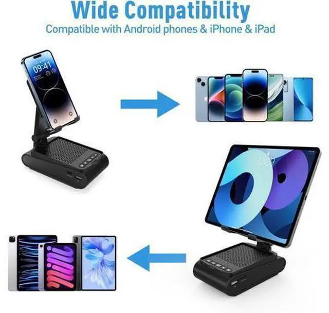 Alt view image 13 of 14 - Birthday Gifts for Men, Cell Phone Stand with Wireless Bluetooth Speaker, Gifts for Dad Him Husband Boyfriend, Cool Gadgets for Men, Unique Gifts