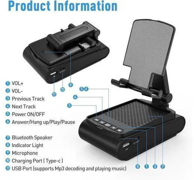 Alt view image 11 of 14 - Birthday Gifts for Men, Cell Phone Stand with Wireless Bluetooth Speaker, Gifts for Dad Him Husband Boyfriend, Cool Gadgets for Men, Unique Gifts